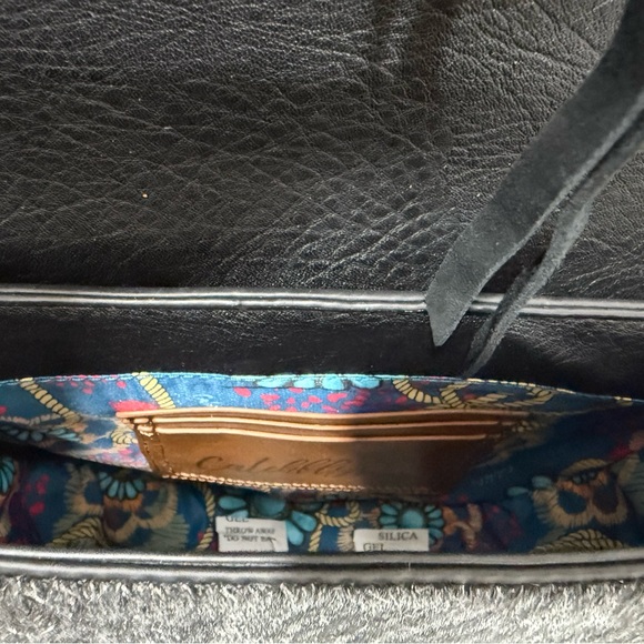 NWT Catchfly Studios Bohemian Western Fringe Crossbody Black Leather Bag - Picture 10 of 12